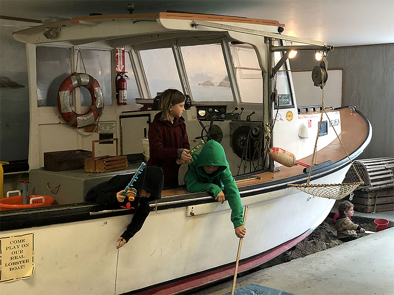 Climb Aboard Our 29-Foot Authentic Indoor Lobster Boat